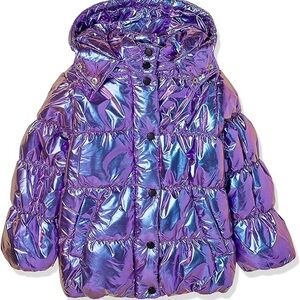 Urban Republic Girls Collection Purple Iridescent Puffer Jacket